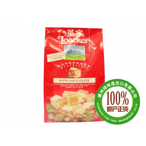 莱家榛子味威化250g*18包/件