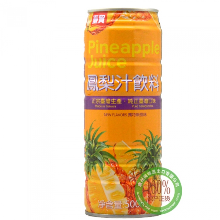 台贸菠萝汁饮料500ml*24罐/件