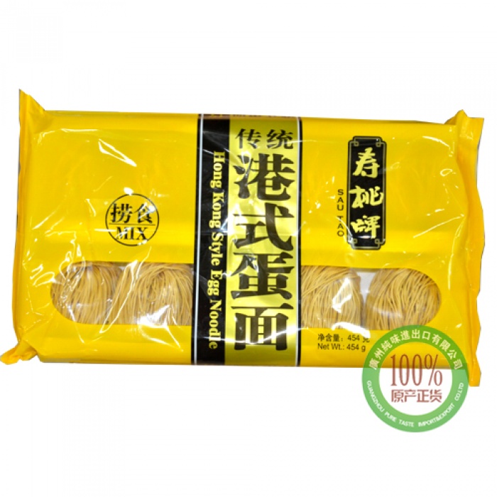 寿桃牌传统港式蛋面454g*24包/件
