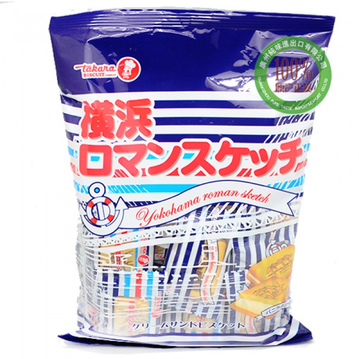 宝制果横滨香草味夹心饼干118g*15袋/件