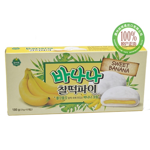 韩美禾香蕉味打糕186g（31g*6包）*12盒/件