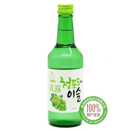 真露青葡萄味利口酒（配制酒,酒精度13%VOI）360ml*20瓶/件