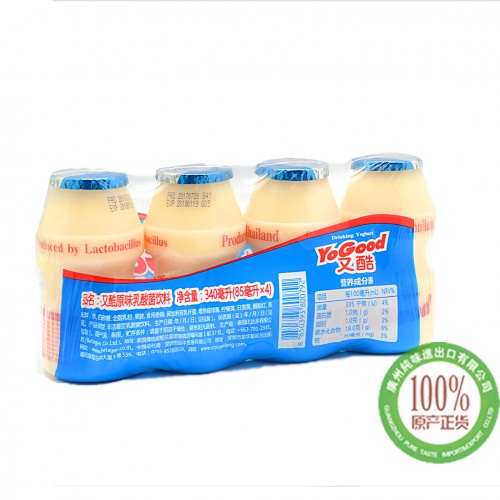 又酷 原味乳酸菌饮料340ml(85ml*4支)*12排/件