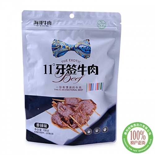 11º牙签牛肉（香辣味）108g*30包/件