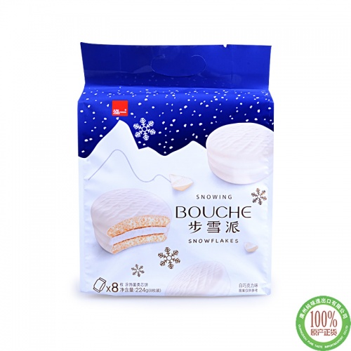 弘一 步雪派（白巧克力味）224g(8枚)*12包/件