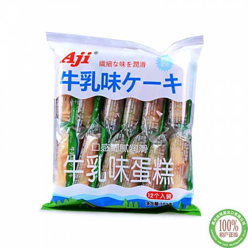 Aji牛乳味蛋糕180g*12包/件