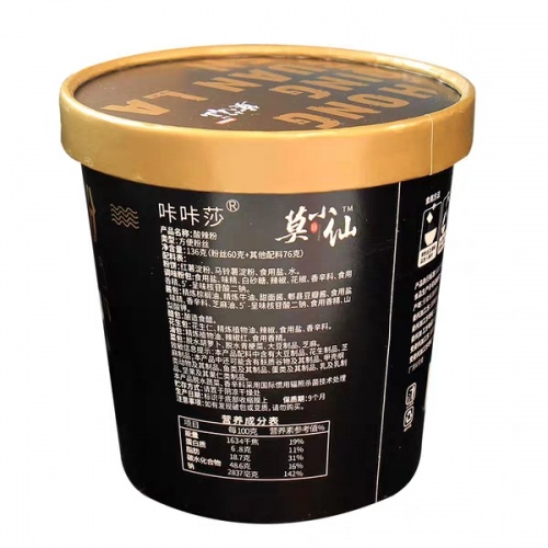 莫小仙咔咔莎酸辣粉136g*12桶/件
