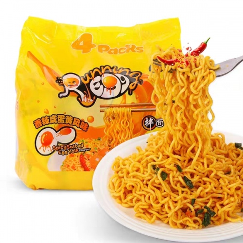 奔跑吧蛋蛋香辣咸蛋黄风味拌面（袋装四联包）92g*12袋/件