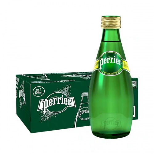 Perrier巴黎水充气天然矿泉水原味（中文版）330ml*24瓶/件