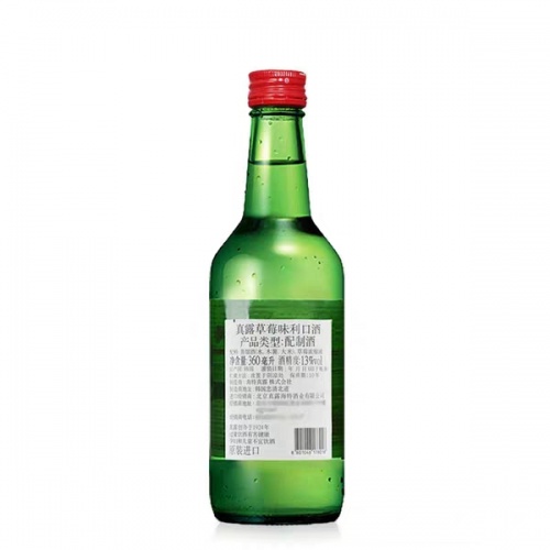 真露草莓味利口酒（配制酒,酒精度13%VOI）360ml*20瓶/件