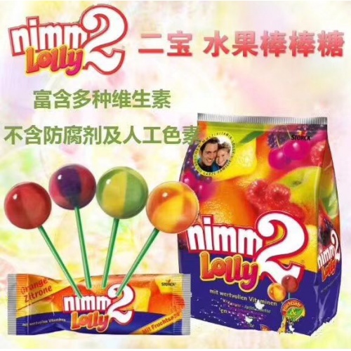 德国二宝水果棒棒糖200g*10袋/件