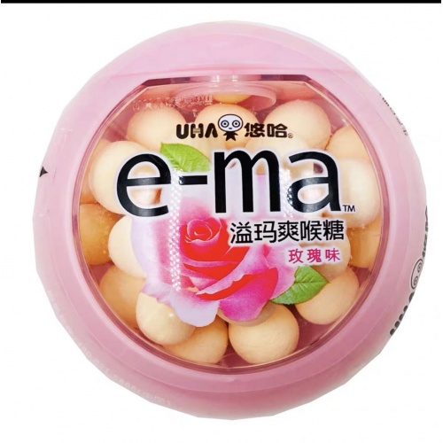 UHA悠哈e-ma溢玛沁爽糖玫瑰味33g...