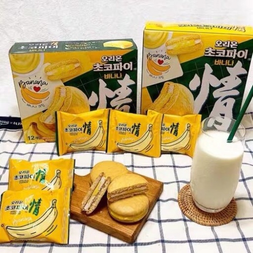 好丽友ORION香蕉巧情派（糕点）444g*8盒/件