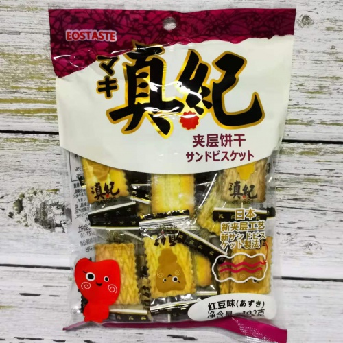 真纪红豆味夹层饼干102g*20包/件