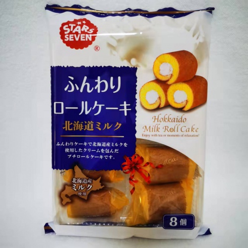 STARS SEVEN(星七牌）牛奶奶油味夹心蛋卷136g*12包/件