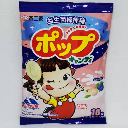 不二家益生菌牛奶棒棒糖16支装（白桃牛奶...
