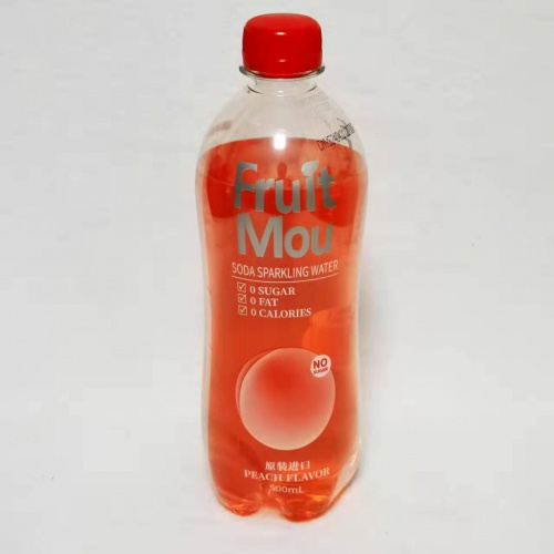 果乐吩粉色水蜜桃味苏打气泡水500ml*24瓶/件