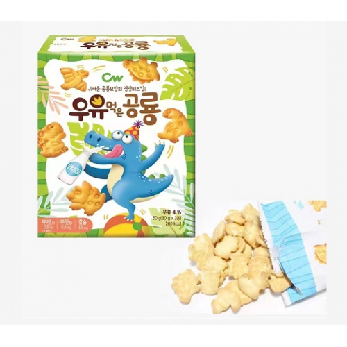 青佑恐龙形饼干(牛奶味)60g*10盒/件