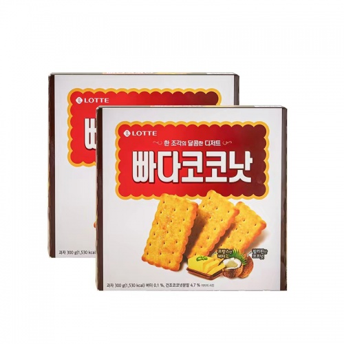 乐天椰奶饼干300g1*12盒/件