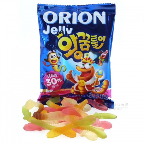 好丽友蚯蚓形QQ软糖67g*10包/组