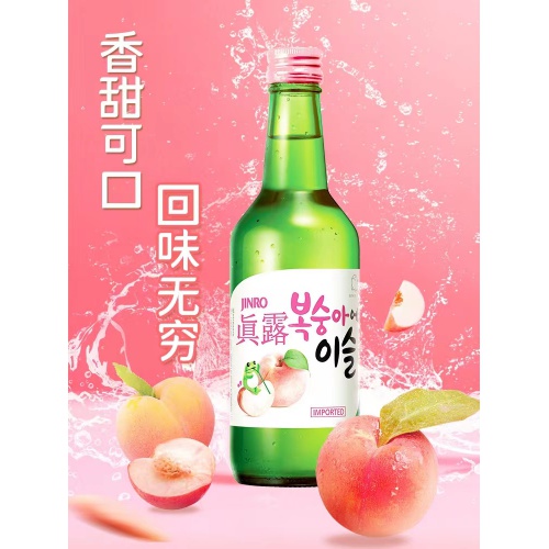 真露桃子味利口酒（配制酒,酒精度13%VOI）360ml*20瓶/件