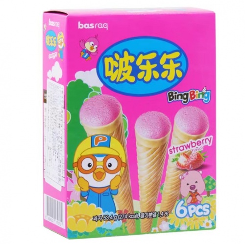 啵乐乐冰淇淋型饼干（草莓味） 53.4g*20盒/件