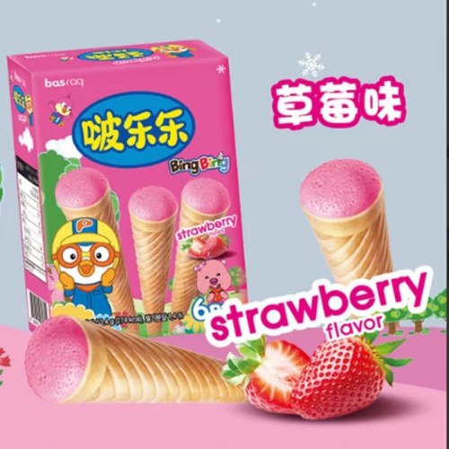 啵乐乐冰淇淋型饼干（草莓味） 53.4g*20盒/件