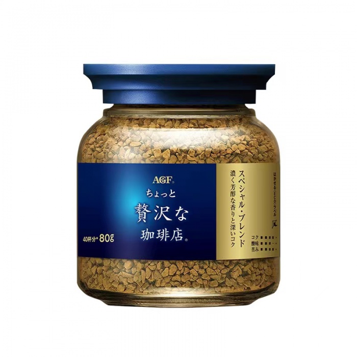 AGF奢华咖啡店速溶咖啡（蓝金瓶）80g*12瓶*2组/件