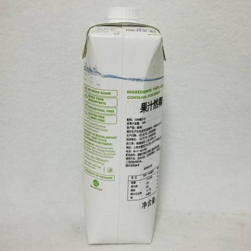 果汁然100%椰子水1L*12瓶/件