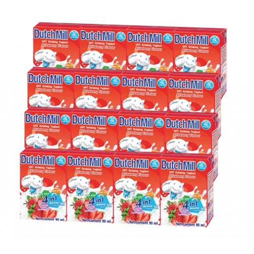 达美酸奶草莓味饮品 90ml*4盒*12排/件