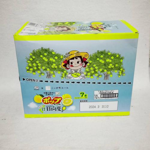 不二家日向夏橙子味棒棒糖44.8g*10包/组