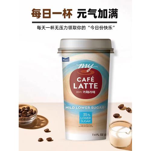 韩国每日咖啡我的咖啡小馆拿铁减糖咖啡饮料2.2L(220ml*10杯)/件（整件销售）