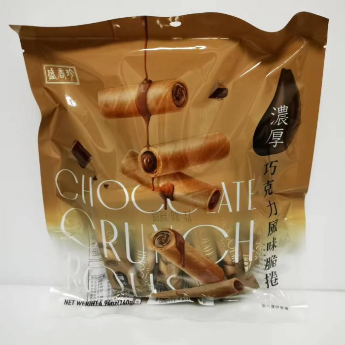 盛香珍浓厚巧克力风味脆卷140g*10包/件