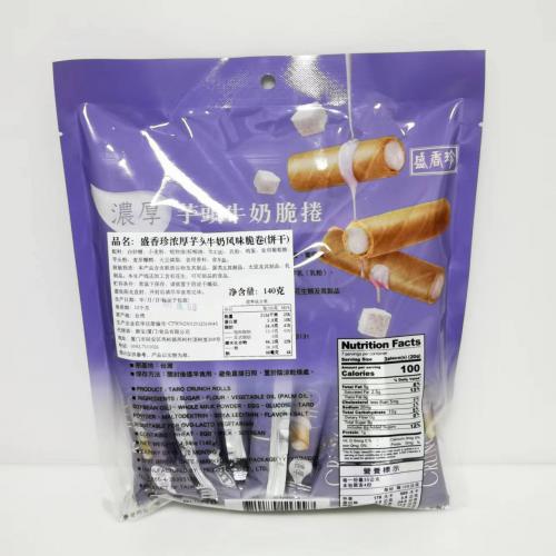 盛香珍浓厚芋头牛奶风味脆卷140g*10包/件