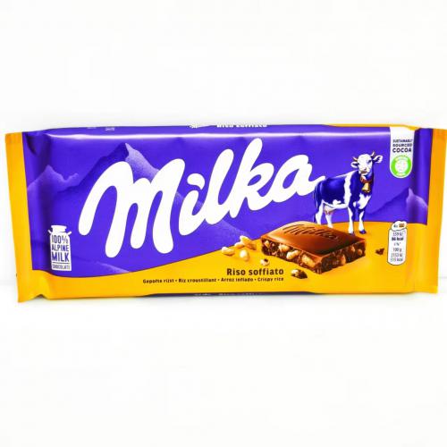 Milka因卡普脆米香牛奶巧克力100g...