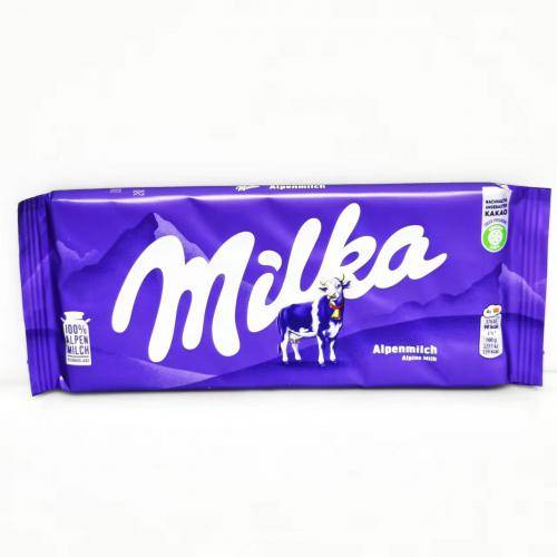 Milka因卡普阿尔卑斯牛奶巧克力100...