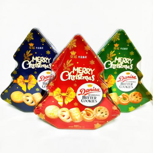 皇冠丹麦曲奇饼干缤纷装圣诞版（红色、绿色...
