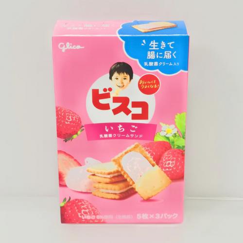 日本格力高盒装乳酸菌草莓味夹心饼64.5g*10盒/组