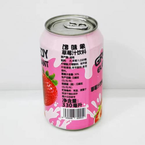 馋味象草莓汁饮料330ml*6罐*4组/件