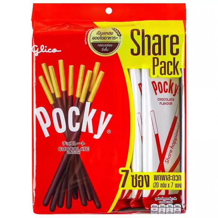 泰国格力高百奇巧克力味涂层棒棒饼（20g*7袋）140g*20包/件