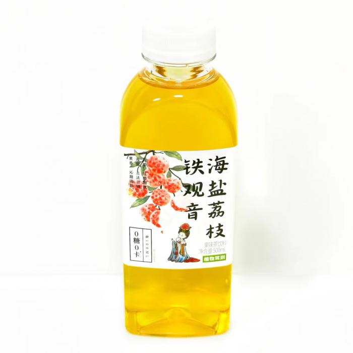 植物驾到铁观音海盐荔枝(果味无糖茶)500ml*15瓶/件