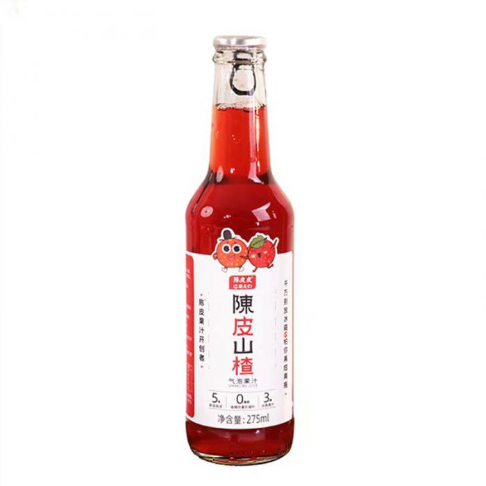 陈皮皮和朋友们陈皮山楂气泡果汁275ml*24瓶/件