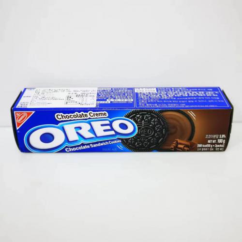 韩国OREO奥利奥黑巧克力味夹心饼100g*24盒/件