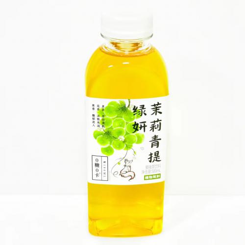 植物驾到绿妍茉莉青提果味无糖茶饮料500ml*15瓶/件