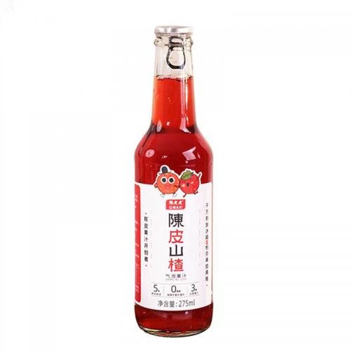 陈皮皮和朋友们陈皮山楂气泡果汁275ml*24瓶/件