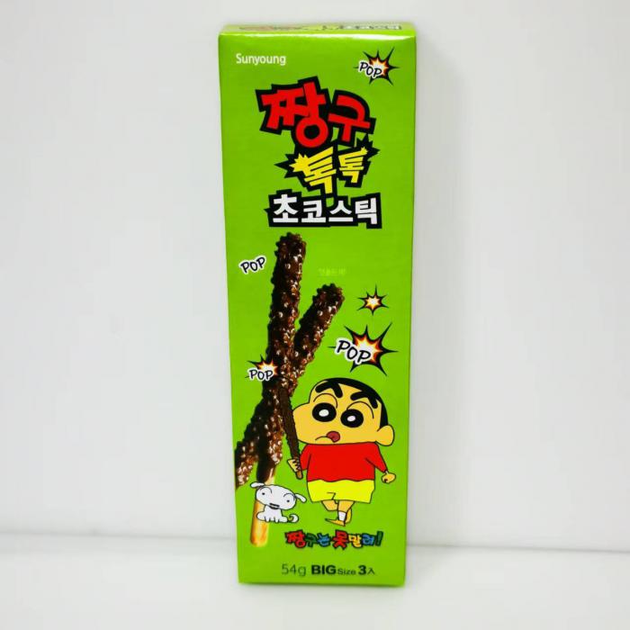 Sunyoung跳跳糖巧克力味涂层饼干棒（18g*3）54g*32盒/件
