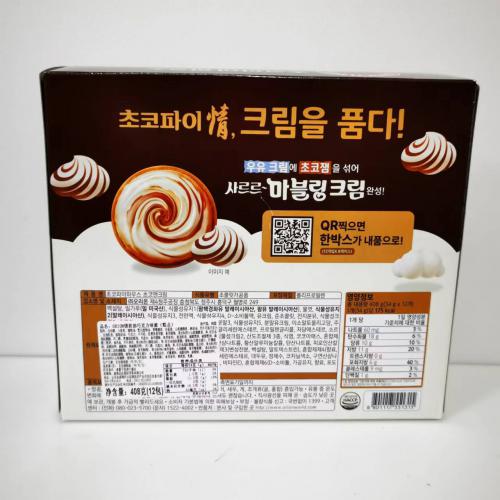 好丽友ORION情奶油巧克力味派（糕点）408g*8盒/件