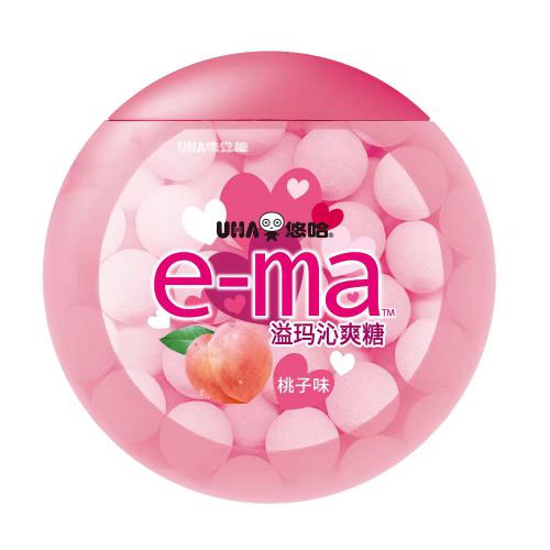 UHA悠哈e-ma溢玛沁爽糖桃子味33g...