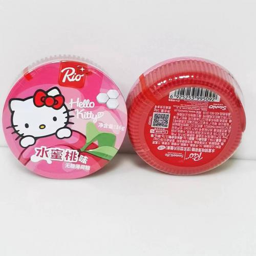 瑞怡乐Hello kitty水蜜桃味薄荷糖16g*9盒/组
