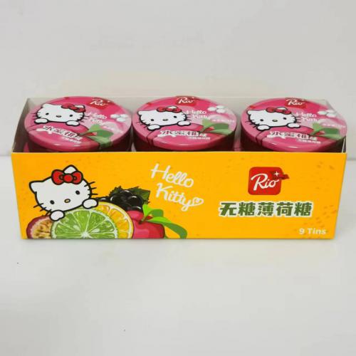 瑞怡乐Hello kitty水蜜桃味薄荷糖16g*9盒/组